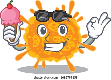Cartoon design concept of nobecovirus having an ice cream