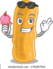 Cartoon Design Konzept Shigella flexneri mit Eis