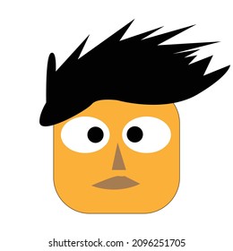 concepto de diseño de dibujos animados con varios estilos de cabello y expresión facial