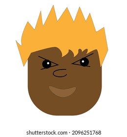 concepto de diseño de dibujos animados con varios estilos de cabello y expresión facial