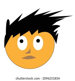 cartoon design concept with some various hair style and faceial expression