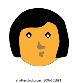 cartoon design concept with some various hair style and faceial expression