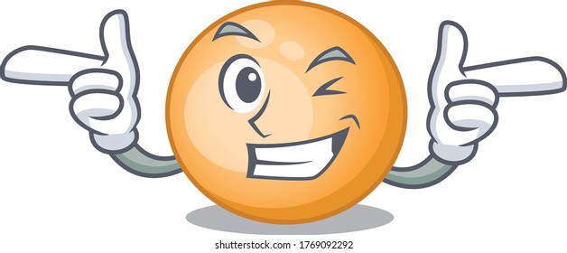 Cartoon design concept of staphylocuccus aureus with funny wink eye