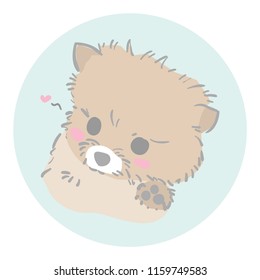 Cartoon design with cute dog, puppy. Character design vector illustration.