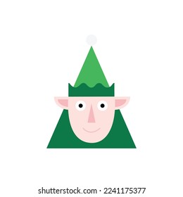 Cartoon design of elf, greeting, face, stock illustration, elf icon, christmas, happy , fairy, seasonal graphic design
