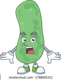 A cartoon design of enterobacteriaceae showing an amazed gesture. Vector illustration