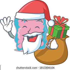 Cartoon design of intestine Santa having Christmas gift