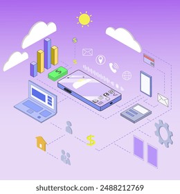 Cartoon design isometric vector illustration 