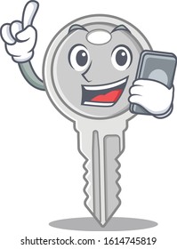 Cartoon design of key speaking on a phone