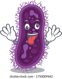A cartoon design of lactobacillus rhamnosus bacteria having a crazy face