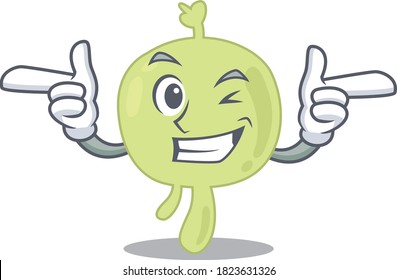 Cartoon design of lymph node showing funny face with wink eye