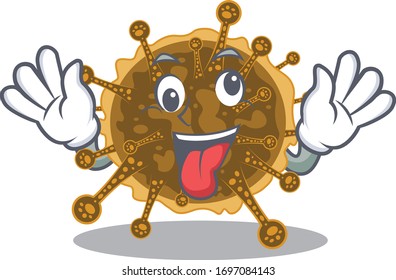 A cartoon design of negarnaviricota having a crazy face