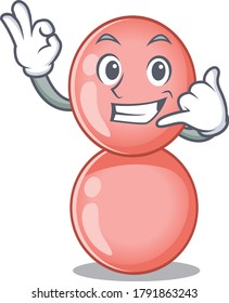 Cartoon design of neisseria gonorrhoeae with call me funny gesture