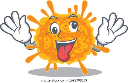 A cartoon design of nobecovirus having a crazy face