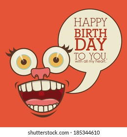 Cartoon design over red background, vector illustration