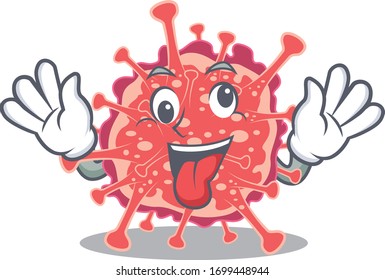 A cartoon design of polyploviricotina having a crazy face