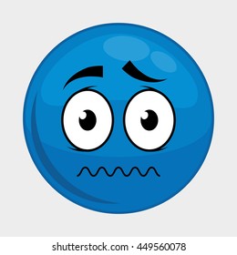 Cartoon design represented by expression face icon. Colorfull and isolated illustration. 