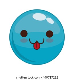 Cartoon design represented by kawaii expression face icon. Colorfull and isolated illustration. Blue sphere