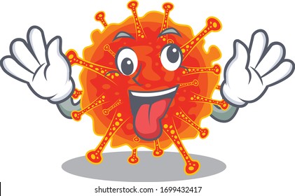 A cartoon design of riboviria having a crazy face