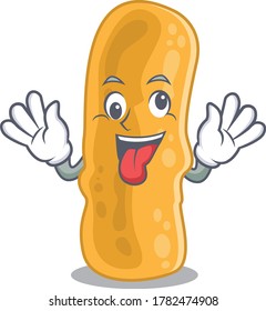 A cartoon design of shigella flexneri having a crazy face