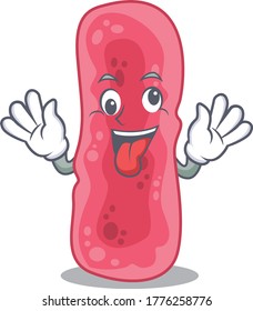A cartoon design of shigella sonnei having a crazy face