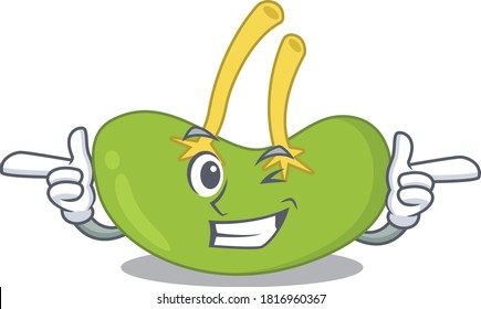 Cartoon design of spleen showing funny face with wink eye