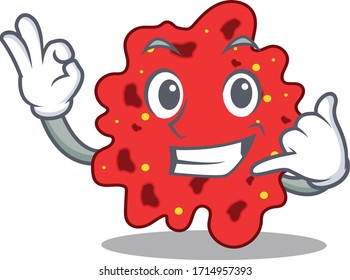 Cartoon-Design von Streptococcus pneumoniae mit dem Namen lustige Geste