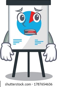 Cartoon design style of corona graph showing worried face