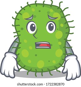 Cartoon design style of escherichia showing worried face