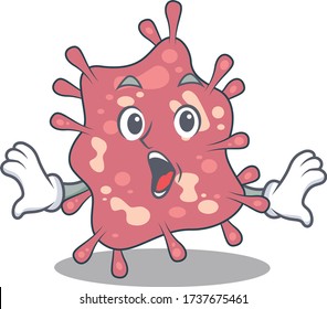 Cartoon design style of haemophilus ducreyi has a surprised gesture