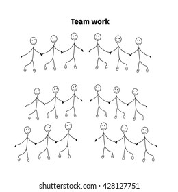 Cartoon design style modern vector illustration concept for business people teamwork, human resources, career opportunities, team skills, management, for website banner and landing page.