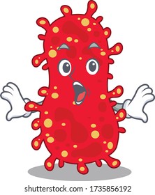 Cartoon design style of moraxella has a surprised gesture