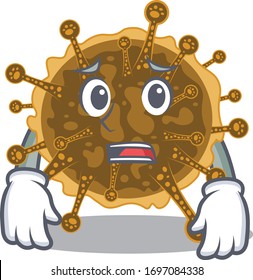 Cartoon design style of negarnaviricota showing worried face