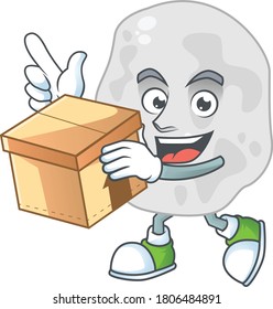 cartoon design style of planctomycetes having gift box. Vector illustration