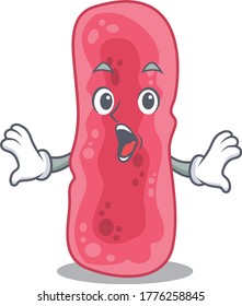 Cartoon design style of shigella sonnei has a surprised gesture