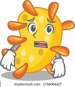 Cartoon design style of vibrio showing worried face