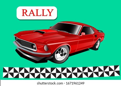 Cartoon design with super car on green  background