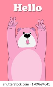 Cartoon design with teddy bear on pink background