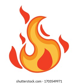 Cartoon design template of fire flame for art work design component material or advertisement and news