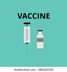 Cartoon design template on white backdrop. Coronavirus vaccine vector background. Colorful flat vector illustration.