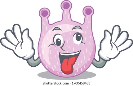 A cartoon design of viridans streptococci having a crazy face