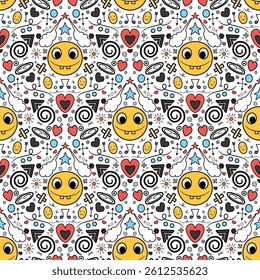 cartoon design with white background, geometric pattern