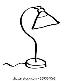 Cartoon desk lamp on white background. Vector illustration