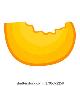 Cartoon detailed exotic slice peach isolated on white background. Summer fruits for healthy lifestyle. Organic fruit. Cartoon style. Vector illustration for any design.