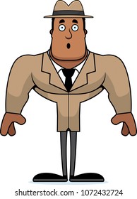 A cartoon detective looking surprised.