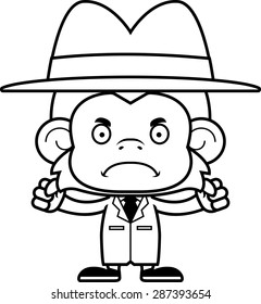 A cartoon detective monkey looking angry.