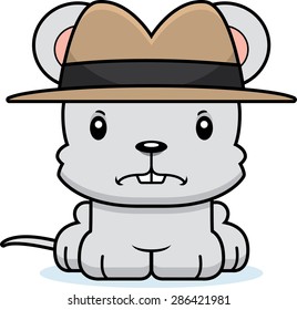 A cartoon detective mouse looking angry.