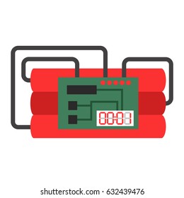 Cartoon detonator tntexplosive object isolated vector illustration