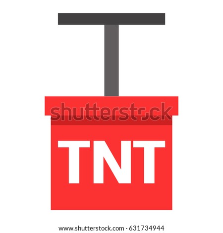 Cartoon detonator tntexplosive object isolated vector illustration