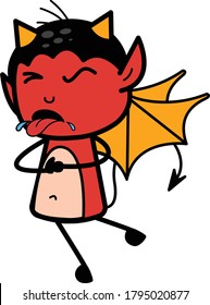 Caricatura Devil Choking Vector Caracteres Diseño Ilustración